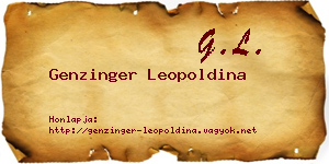 Genzinger Leopoldina névjegykártya